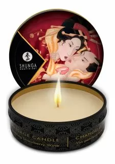 Shunga Romance/Sparkling Strawberry w. Mini Massage Candle - 30 ml