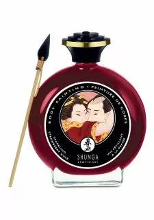 Shunga Sparkling Strawberry Wine Edible Body Paint - 100 ml