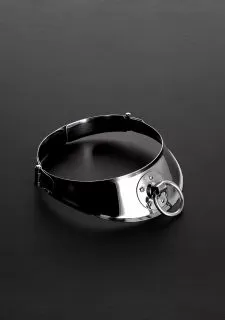 Shots - Steel Locking Men's Collar with Ring (15")