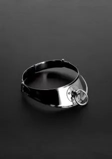 Shots - Steel Locking Men's Collar with Ring (13.5")