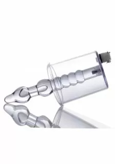 Tom of Finland Anal Rosebud Vacuum with Beaded Rod - Transparent