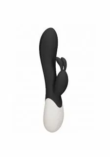 Flame Rechargeable Heating G-Spot Rabbit Vibrator-Black