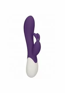Flame Rechargeable Heating G-Spot Rabbit Vibrator-purple
