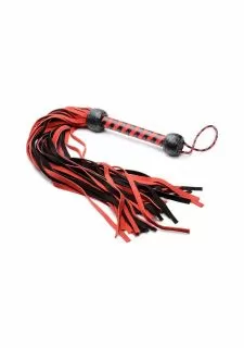 Mistress Black and Red Suede Flogger