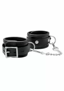 Mistress Premium Leather Wrist Cuff - Black