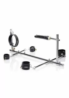 Master Series Imprisoned Metal Stockade with Dildo