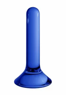 CHRYSTALINO Pin Glass Butt Plug - Blue