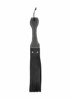 Ouch! Pain Wooden Handle Belt Whip Flogger Leather - Black