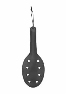 Ouch! Pain Saddle Leather Paddle With 8 Holes - Black