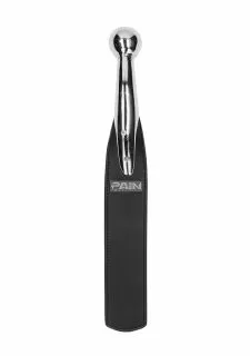 Ouch! Pain Ball Metal Handle With Saddle Leather Paddle - Black