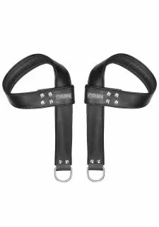 Ouch! Pain Suspension Cuffs Saddle Leather Hands & Feet - Black
