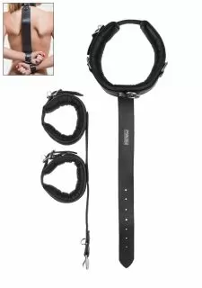 Ouch! Pain Long Fist Mistt Quality Calf Leather - Black