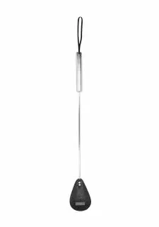 Ouch! Pain Metal Oval Spike/Keel Crop 24"" Soft Leather - Black