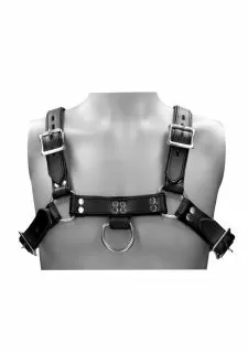 Ouch! Pain Leather Male Chest Harness - Black