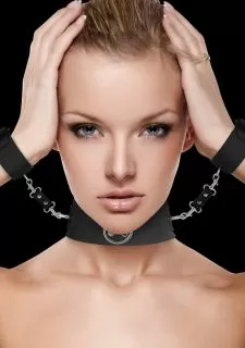 Ouch Collar with Cuffs - Black