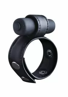 Ouch Leather Cock Ring - Black