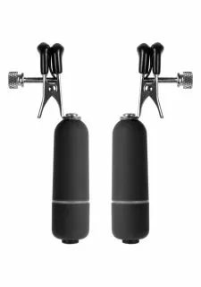 Ouch Vibrating Nipple Clamps - Black