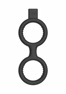 ElectroShock E-Stimulation Cock Ring with Ballstrap - Black