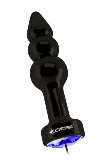 ElectroShock Ribbed Butt Plug - Gun Grey