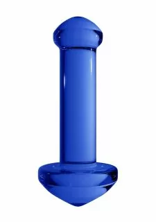 CHRYSTALINO Massage Glass Dildo - Blue