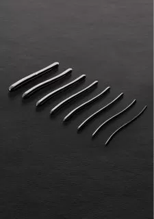 Shots - Steel Hegar-Sound-Double End Dilator - 8 Pieces Set Urethral Sounds - Brushed Steel
