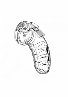 ManCage Model 04 Chastity Cock Cage Device 4.5 Inches-Clear