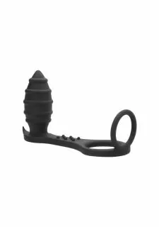 SONO No. 55 - Butt Plug with Cock Ring and Ball-Strap - Black