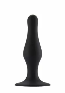 Shots Toys Butt Plug with Suction Cup - Medium - Black
