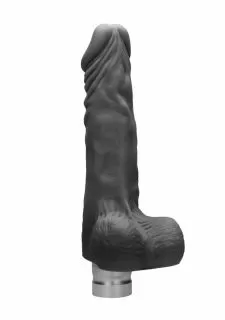 Real Rock Skin 8" / 20 cm Realistic Vibrating Dildo With Balls - Black