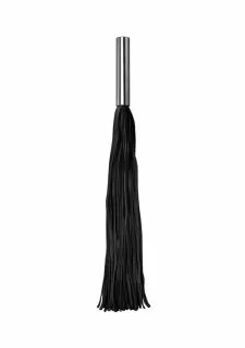 Ouch Leather Whip Metal Long - Black