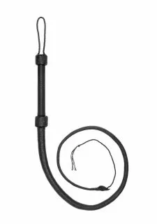 Ouch! Pain Real Leather Bullwhip - Black