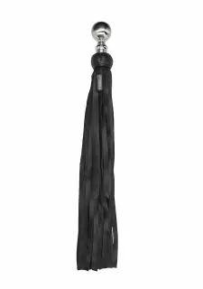 Ouch! Pain Heavy Metal Ball Flogger Softy Leather - Black
