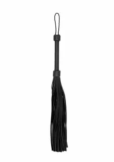 Ouch! Pain Heavy Leather Tail Flogger - Black