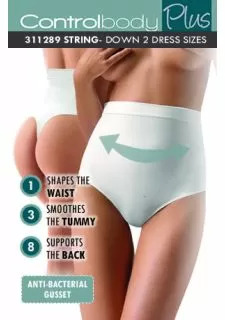 Control Body 311289 High Waist Shaping Thong Nero