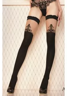 Ballerina 428 Hold Ups Nero (Black) / Skin