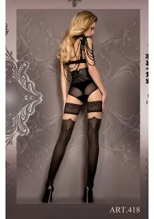 Ballerina 418 Hold Ups Nero (Black) / Skin / Gold