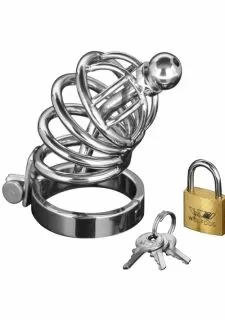 Master Series Asylum 4 Ring Locking Chastity Cock Cage