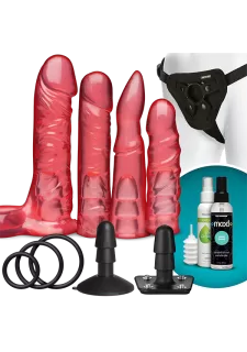 Vac-U-Lock - Crystal Jellies Strap On Dildo Set - Pink