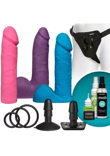 Vac-U-Lock™ - Dual Density ULTRASKYN™ Strap On Dildo Colour Set