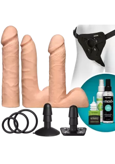 Vac-U-Lock™ - Dual Density ULTRASKYN™ Strap On Dildo Set - Vanilla