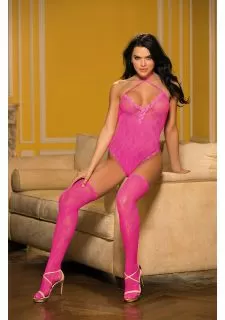 Lace Teddy Hot Pink