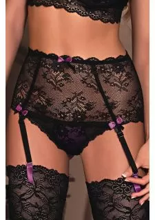 Roza Fifi Suspender Brief Black