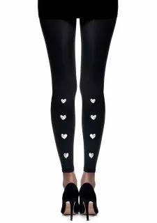 Zohara Love Me Tender" Black Print Footless Tights"