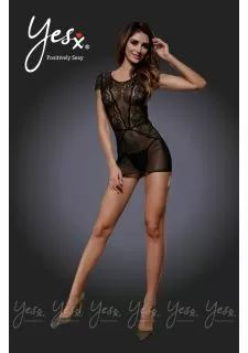 YesX YX631 2pc Dress & Thong Black