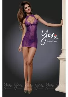 YesX YX630 2pc Dress & Thong Purple