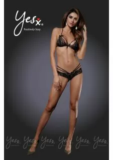 Yesx YX522 2 piece Bra Set Black