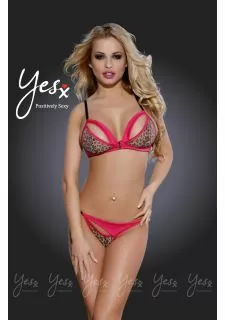YesX YX505 Bra Set Leopard Print/Pink