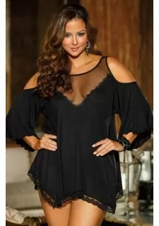 Shirley of Hollywood SoH-IA X3257 Sleepshirt Black