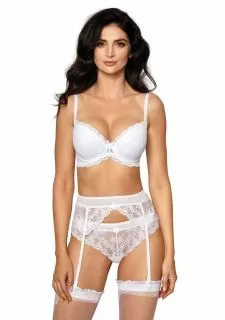 Roza Lagerta Suspender Belt White