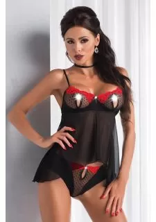 Irall Erotic Letizia Babydoll Black/Red